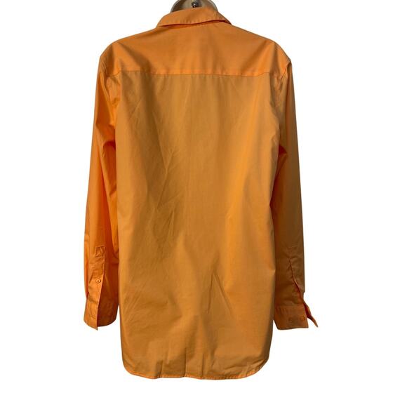 Calvin‎ Klein Orange Button Down Dress Shirt Cotton Blend Small Pre-Owned - Picture 2 of 7